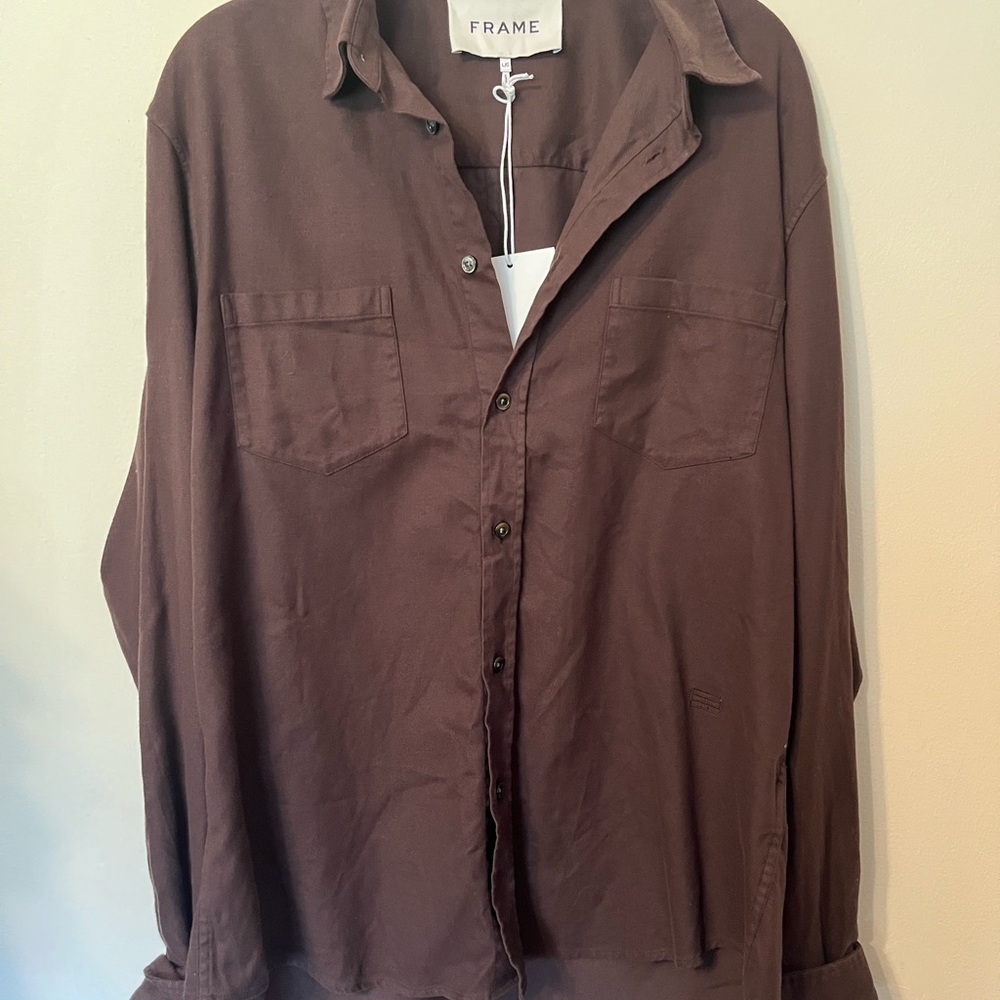 Frame Brown Button-Up Shirt